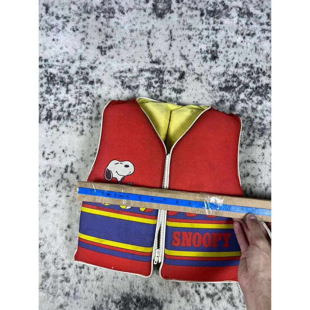 VTG Peanuts 1968 Snoopy Life Vest Jacket Children XS 13x14 Sailboat